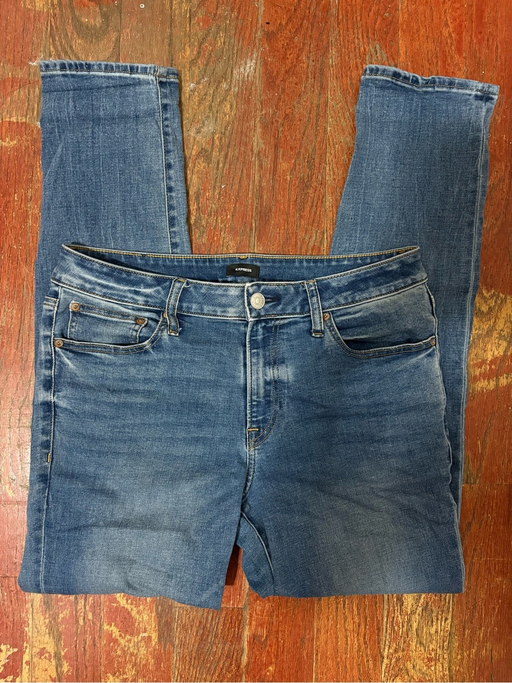 Express Skinny Jeans in Blue Wash